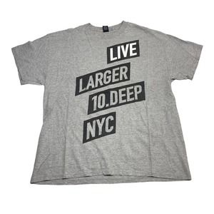 Live Larger 10.Deep NYC Tee Thrifted Vintage Style Size XL